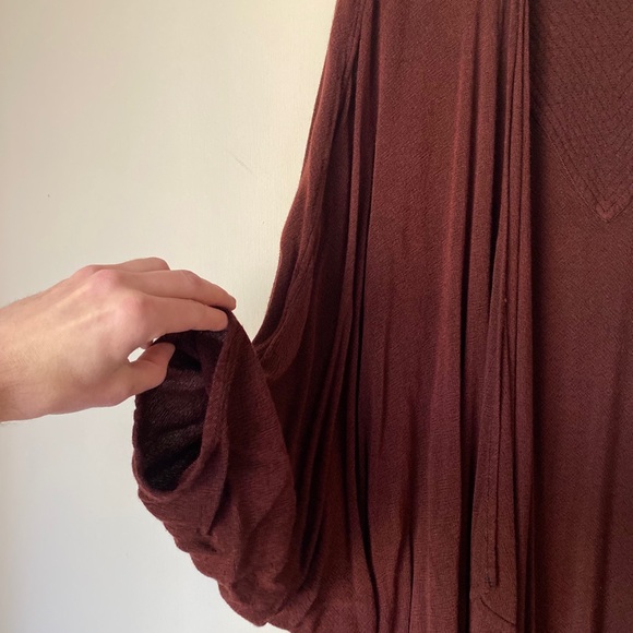 OS handwoven in Morocco - Palms coat by Tienda Ho - burgundy - one-size - Picture 5 of 11